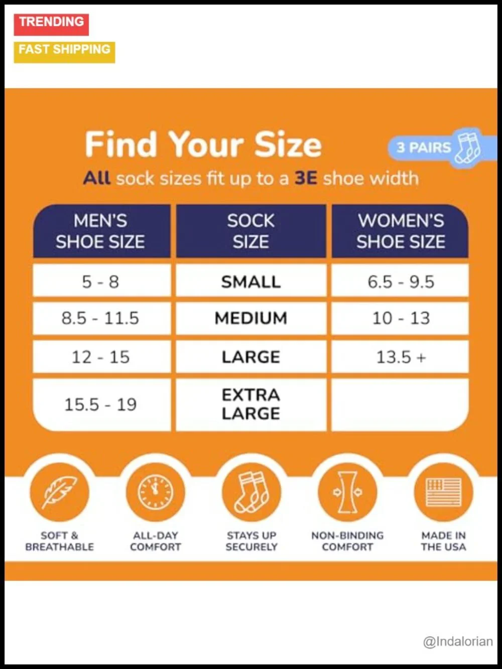 Merino Wool Socks for Wide Feet - 2 Pack